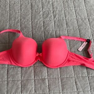 Victoria’s Secret Perfect Coverage Bra 34DD Bright Coral Pink NWT